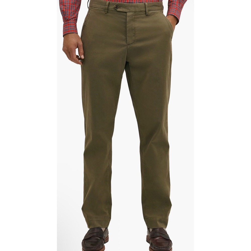 Brooks Brothers The Friday Chino Pants Mens 42x32 Medium Green Straight Fit NWT